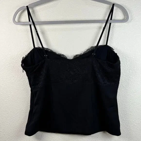 CAMI NYC Black Lace Bustier Cami Top NWT Whimsigoth Romantic Goth Rave Sexy M - Picture 5 of 8